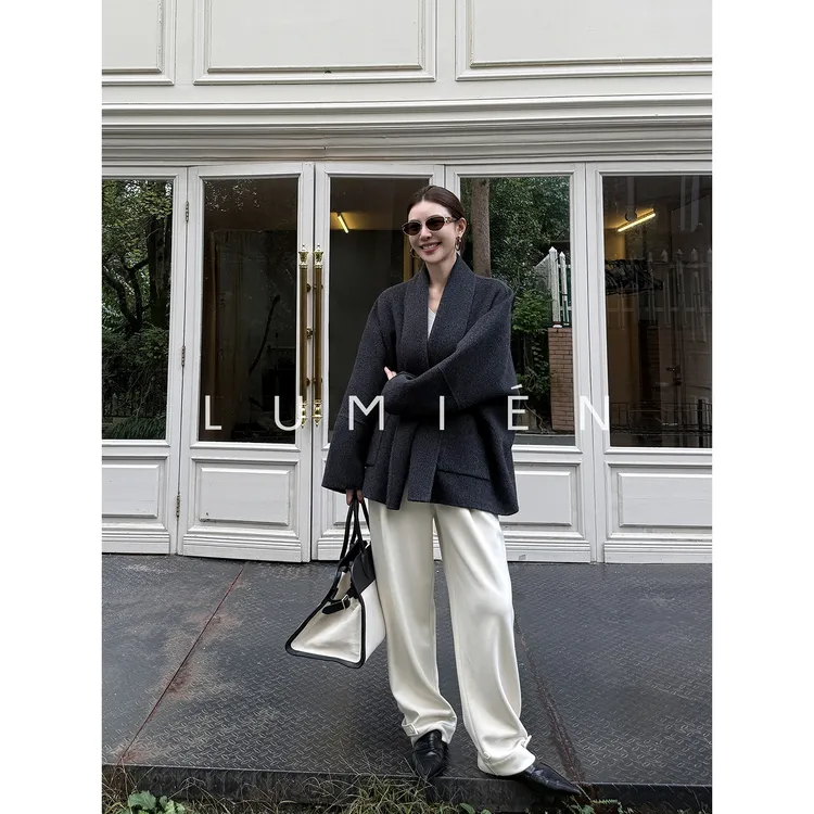 【LUMIEN 新品】“时代新贵”柔软羊驼毛静奢感时髦外套上衣LX5IWW192
