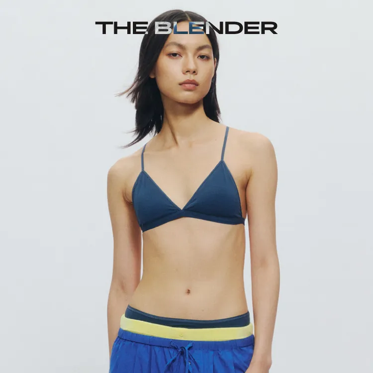 The Blender【新品】 25秋固定胸垫纯色肩带可交叉小三角杯内衣女
