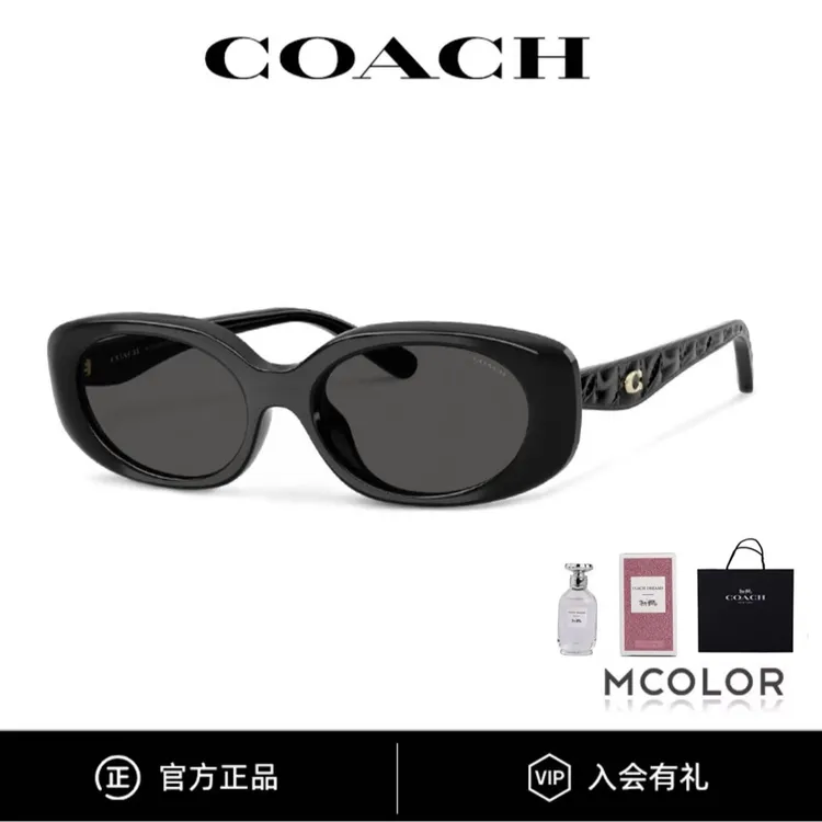 COACH/蔻驰墨镜女猫眼潮流时尚个性窄框修颜防晒太阳眼镜0HC8443D商品图