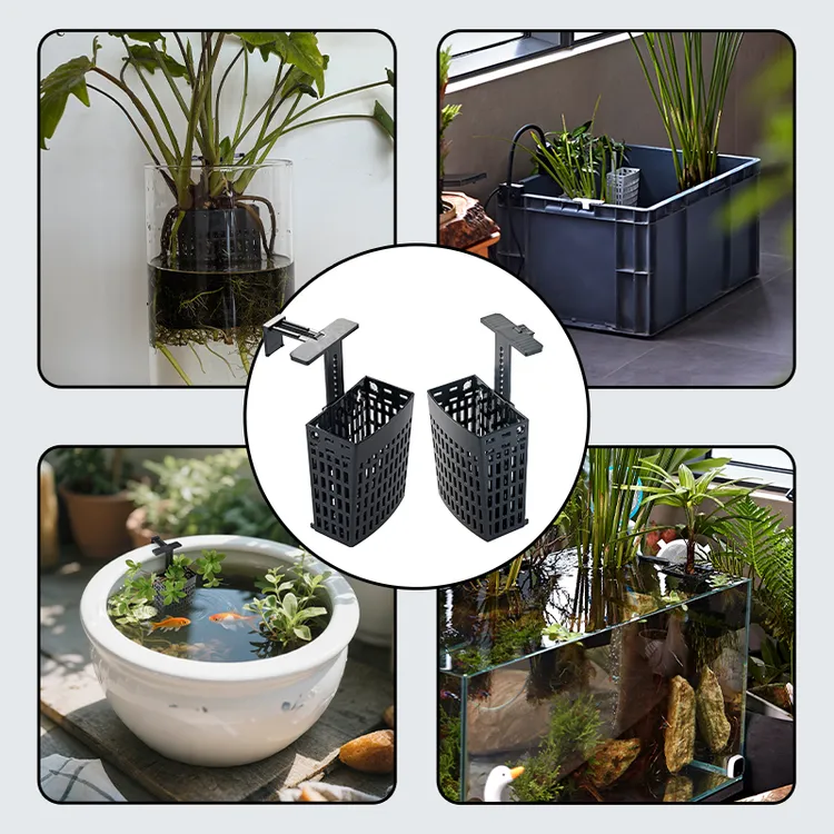 鱼缸水培篮龟池定植篮生态净化家居绿化鱼缸造景古法缸挂篮