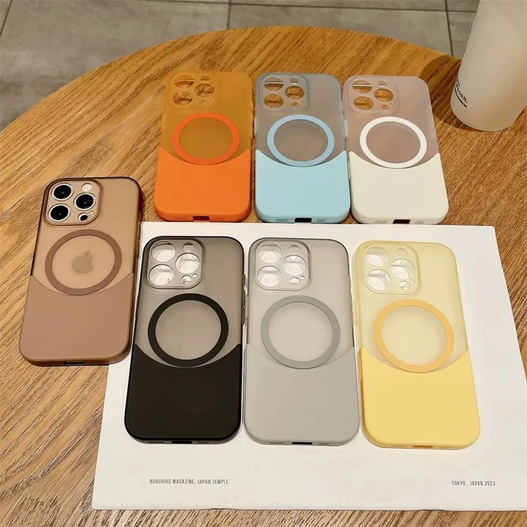 适用iPhone16拼接撞色二合一磨砂磁吸手机壳15pro全包保护套