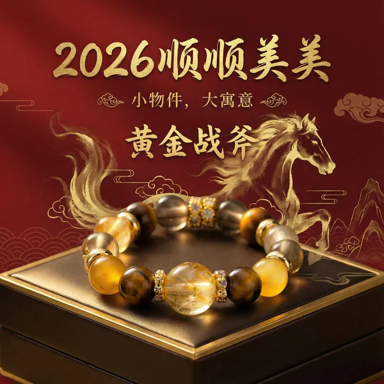  2026黄塔晶虎眼石戒指