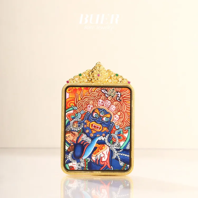 【不二】大师手绘 大黑天 唐卡商品图
