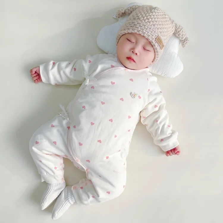 【双层护肚】秋冬婴儿连体棉袄夹棉中厚新生儿棉服蝴蝶衣宝宝睡袋春