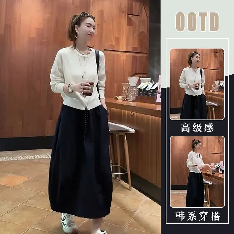 今年流行漂亮2025春季新款高级感时尚白色上衣半身裙盐系轻熟套装