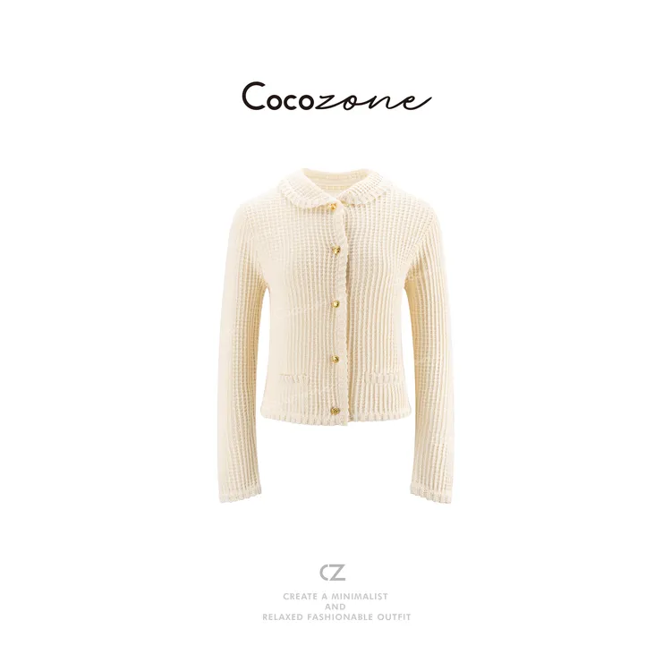 COCO ZONE刘一一“奶酪毛衣”100棉方格毛织上衣 CD1A1315