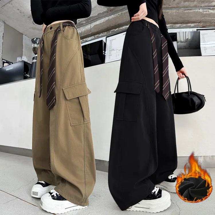 女童裤子春秋韩版儿童洋气初中生休闲裤女童12-15岁秋款工装裤潮