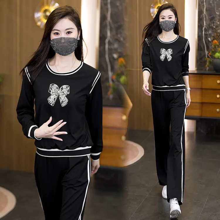 休闲宽松时尚套装女2025年秋季新款大码女装洋气显瘦气质两件套