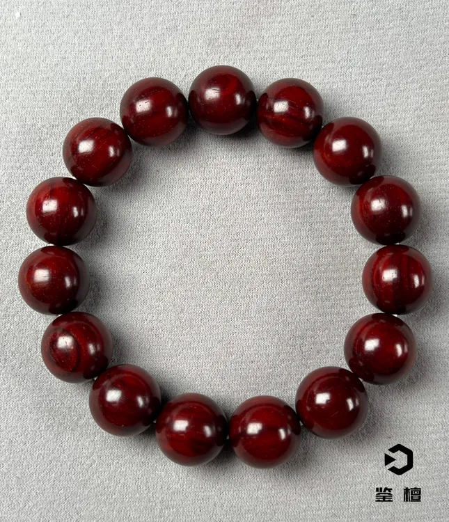 鉴檀 印度小叶紫檀1.5泥料鳞底金星文玩手串 无胶无蜡款