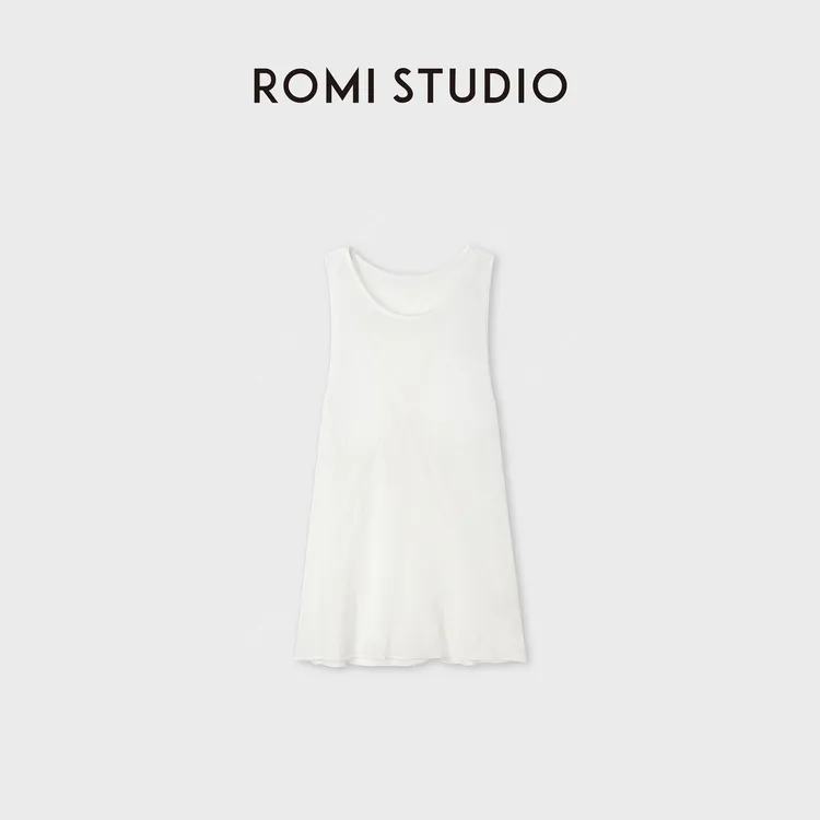 ROMI STUDIO“简约舒适”亚麻莱赛尔混纺无袖剪裁背心 RWDRS04232