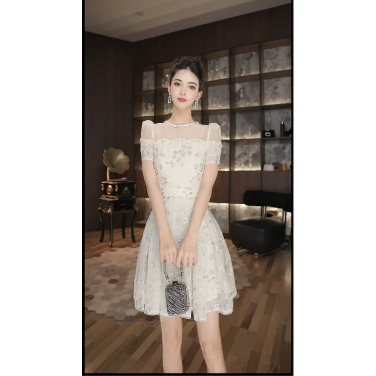 七爷定制 法式气质名媛显瘦优雅时尚连衣裙 11606