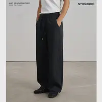 NYHSUGOO/南乙秋季棉感双层假口袋设计卫裤男士3775抽绳休闲裤