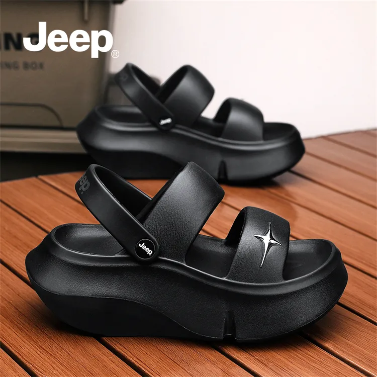 JEEP吉普沙滩凉鞋女款夏季外穿2025新款厚底拖鞋女士上班外出凉拖