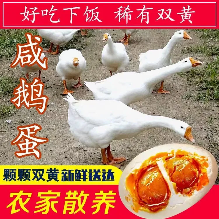120克双黄超大咸鹅蛋（微咸）流油起酥无添加正宗红泥腌制