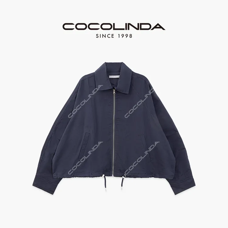COCOLINDA | 棉质复古 中性风 工装抽绳薄款短款飞行夹克C5187