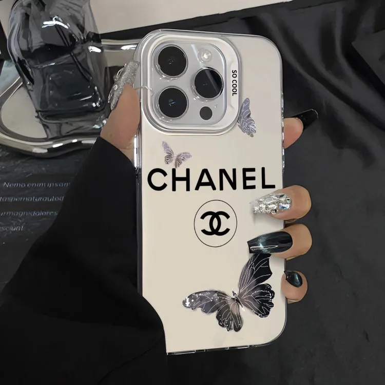 蝴蝶小香适用苹果16promax彩银iPhone15pro手机壳14/13/12/11磨砂