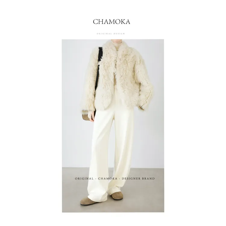 【夏莫卡】秋冬轻奢显瘦极简醋酸羊毛斜纹窄腰窄版阔腿裤K7964