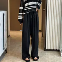 年终大促 时尚宽松百搭慵懒松紧腰垂感阔腿拖地休闲裤J99923152