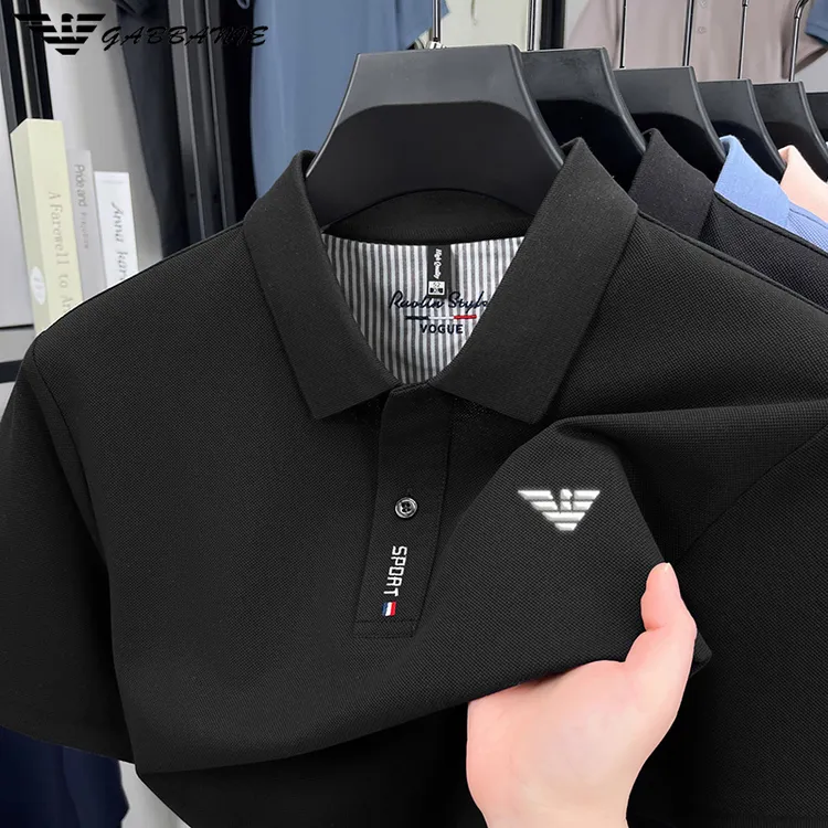 【高档品牌·GABBANIE】夏季短袖纯棉常规商务休闲Polo衫时尚翻领潮