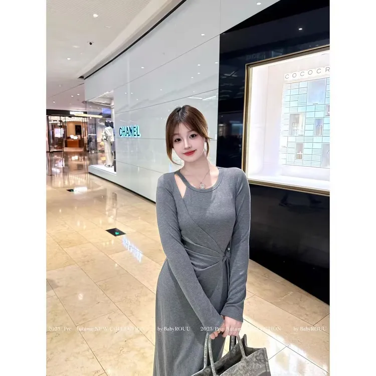 【现货】【浪漫柔织】温与柔气质轻奢法式优雅精致收腰设计感连衣裙