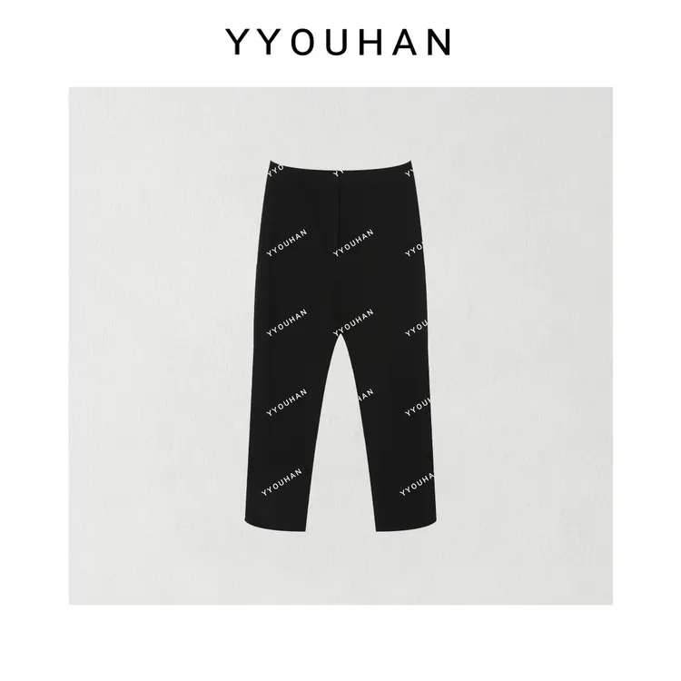 YYOUHAN 2025新款小众四面弹全松紧高腰显瘦小黑裤 2502C248