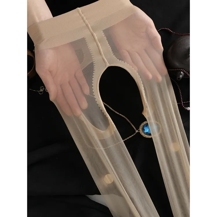 0D性感开口连袜夏季脚尖透明超薄全隐形女丝袜镂空诱惑