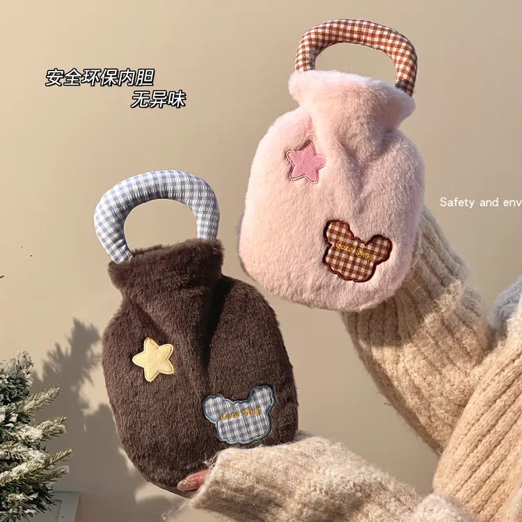 暖水袋热水袋便携暖肚子暖手宝学生暖手袋可爱毛绒热敷迷你大小号