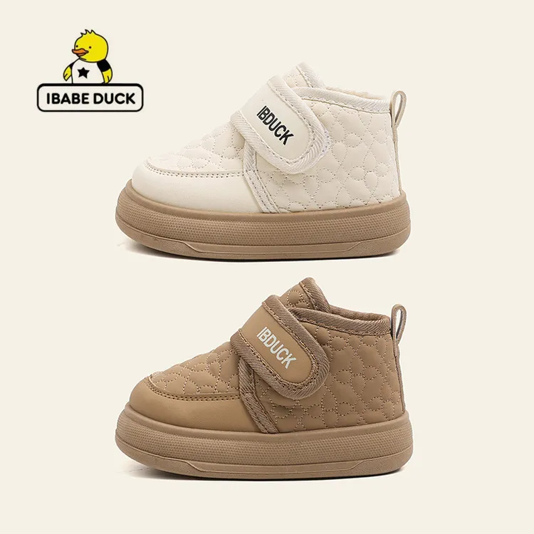ibabe Duck/芽宝小黄鸭冬季男童防水女童百搭防滑鞋 潮加绒加厚鞋