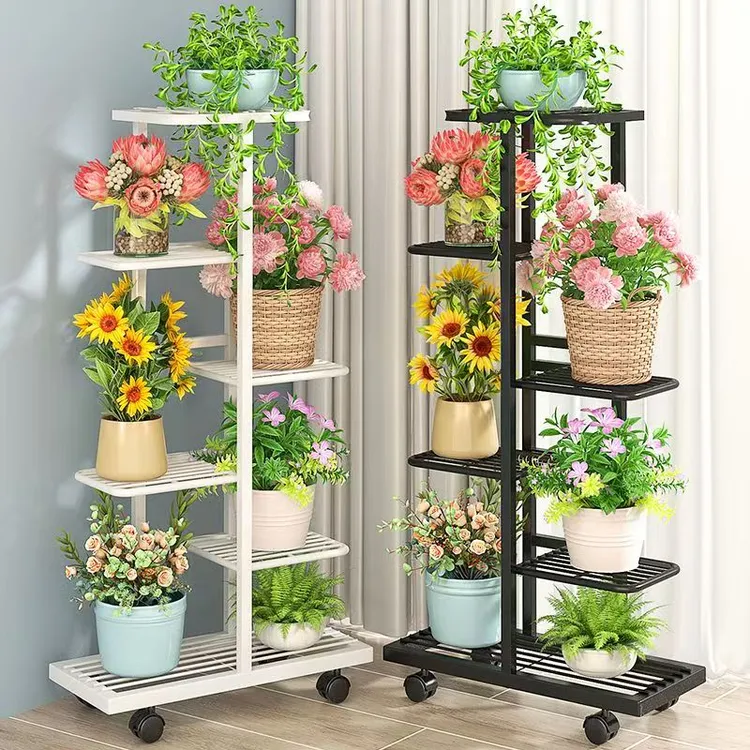 铁艺花架落地式花盆架多层省空间置物架室内外客厅阳台绿萝花架子