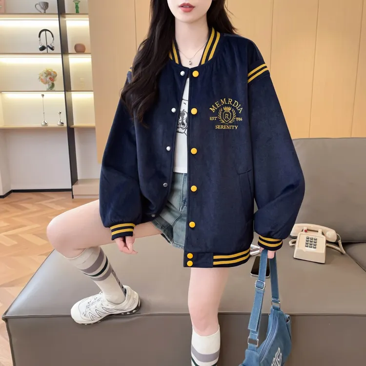 早秋美式棒球服外套女春秋季上衣2025新款初高中学生大童休闲夹克