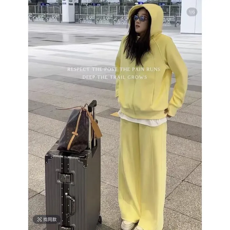 大码胖MM慵懒风休闲连帽长袖外套上衣加弯刀裤加宽加大女装新款