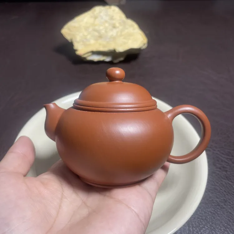 0添加小煤窑朱泥纯生料精选去杂无砂细腻纯手工精工150CC宜兴紫砂