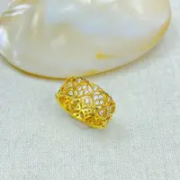 HG0258黄色镂空铜钱闭口戒指多样性发货45158