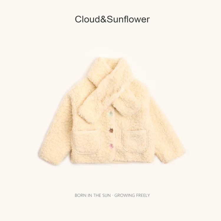 【云朵小葵】女童冬季新款爆款围脖毛绒绒保暖皮毛一体外套555429