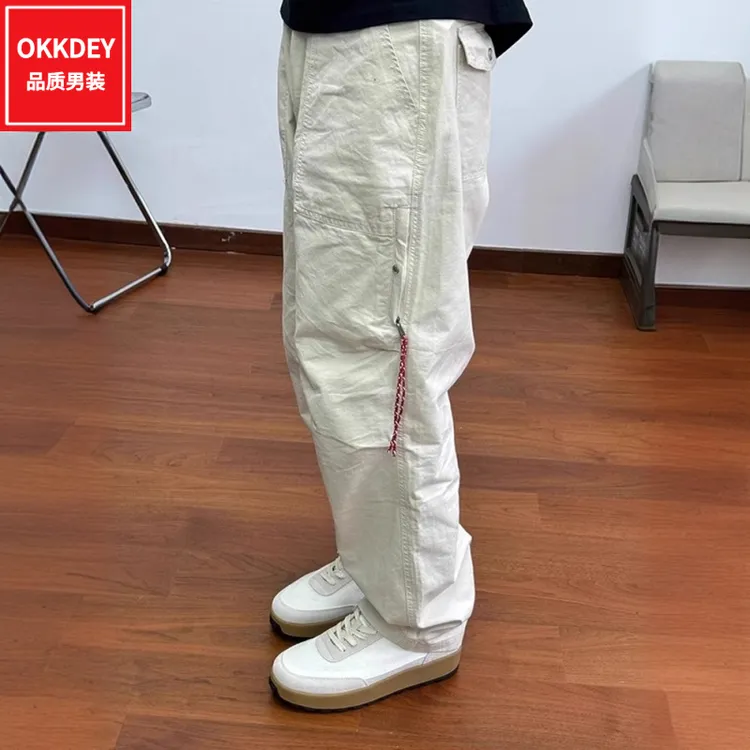 潮牌美式休闲裤男士夏季新款轻奢痞帅工装裤子百搭宽松速干直筒裤