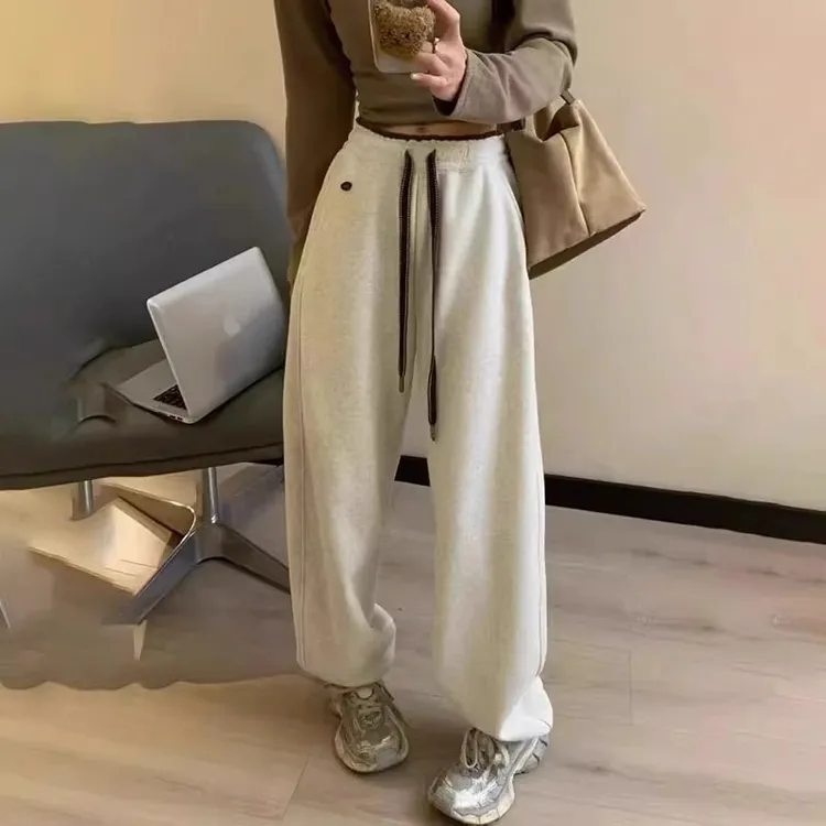 【运补6-8】EGG鸡蛋裤女春新款窄版直筒高腰垂感显瘦休闲卫裤运动裤