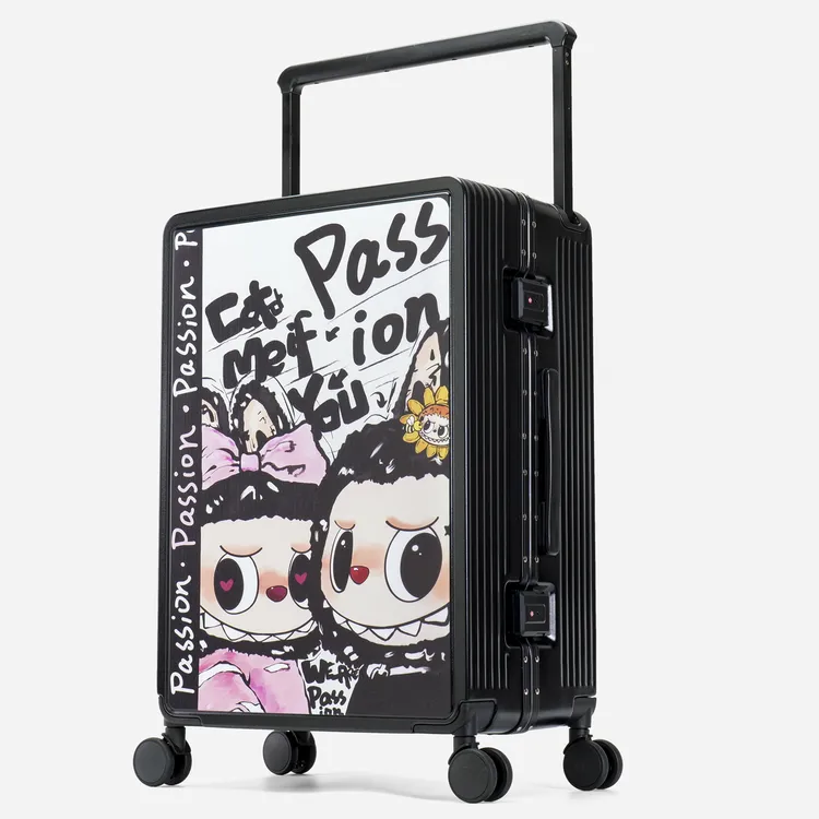 【Passion】黑布布宽拉杆行李箱diy旅行箱创意涂鸦高颜值拉杆箱