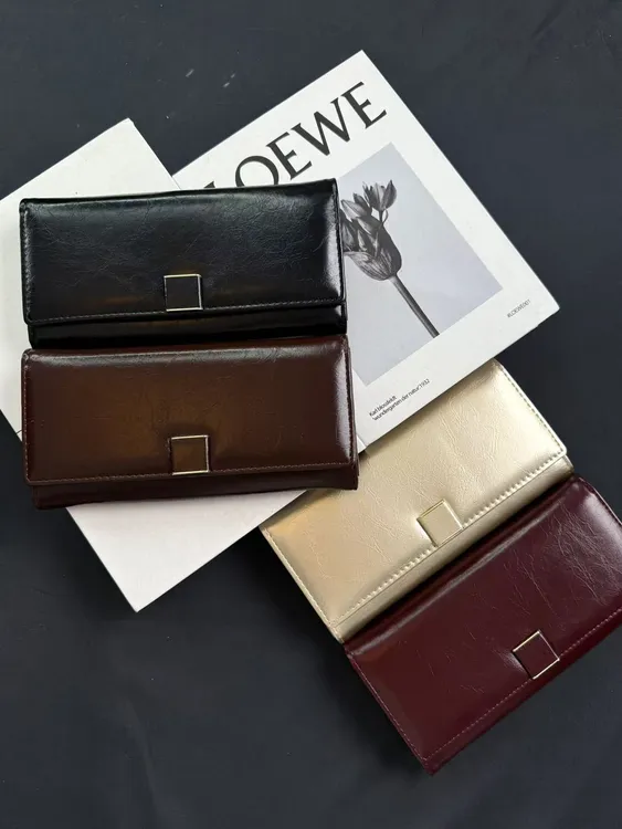 迪雅路【长款钱包】超软油蜡皮女士钱夹磁吸磁铁多卡位时尚高档气质