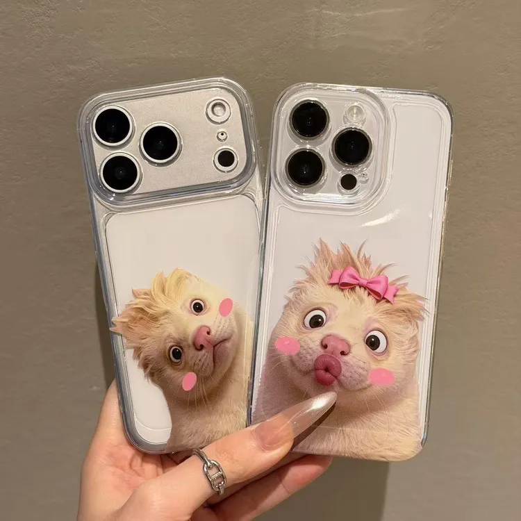 情侣搞怪小狗适用iphone17苹果16手机壳小米OPPO华为VIVO荣耀一加