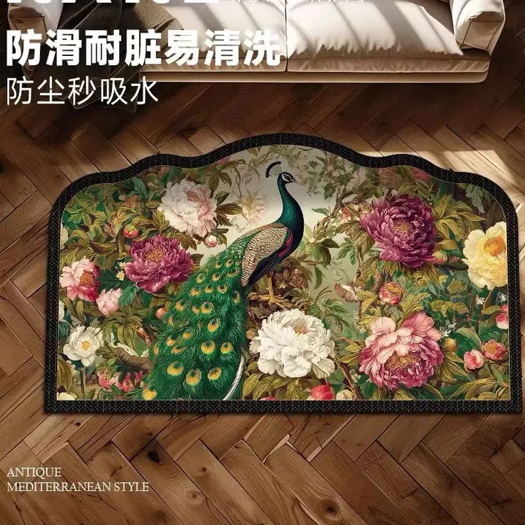 入户门垫硅藻泥厨房地垫卧室床边地毯防滑加厚耐磨吸水易打理