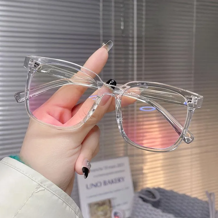 黑框眼镜女防蓝光腮红眼睛防紫外线女款大脸显瘦ins风素颜神器