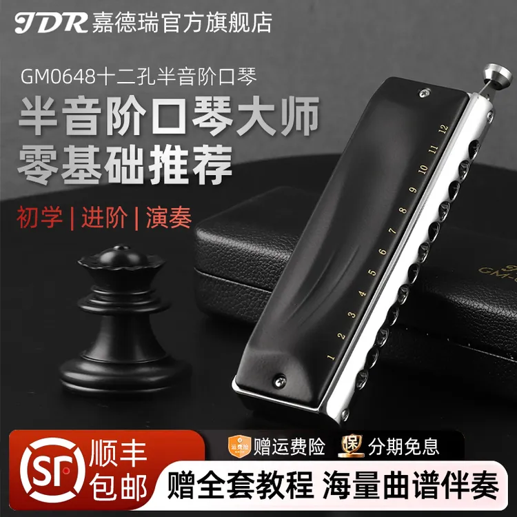 【全网爆款】嘉德瑞半音阶口琴12孔c调GM-0648成人用零基础学习推荐商品图
