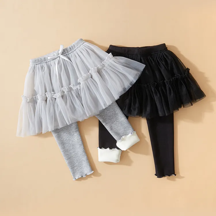 春夏新品女童裤裙春夏装款儿童假两件连裤裙裤白色春夏款打底裤外