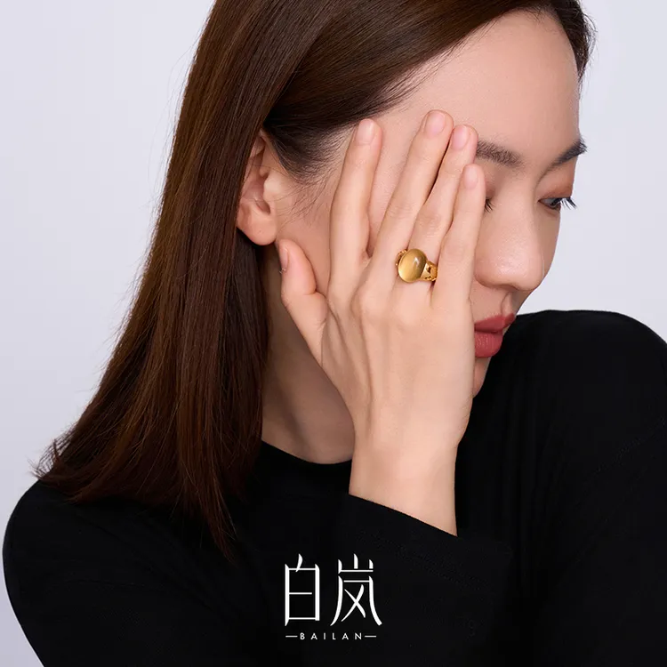 【4月上新】白岚花窗水晶戒指925银首饰女复古轻奢气质配饰QL3861