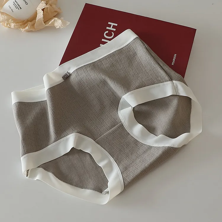 Mosimo 10A级抗菌底裆撞色高棉舒适亲肤透气提花高弹内裤女三角裤