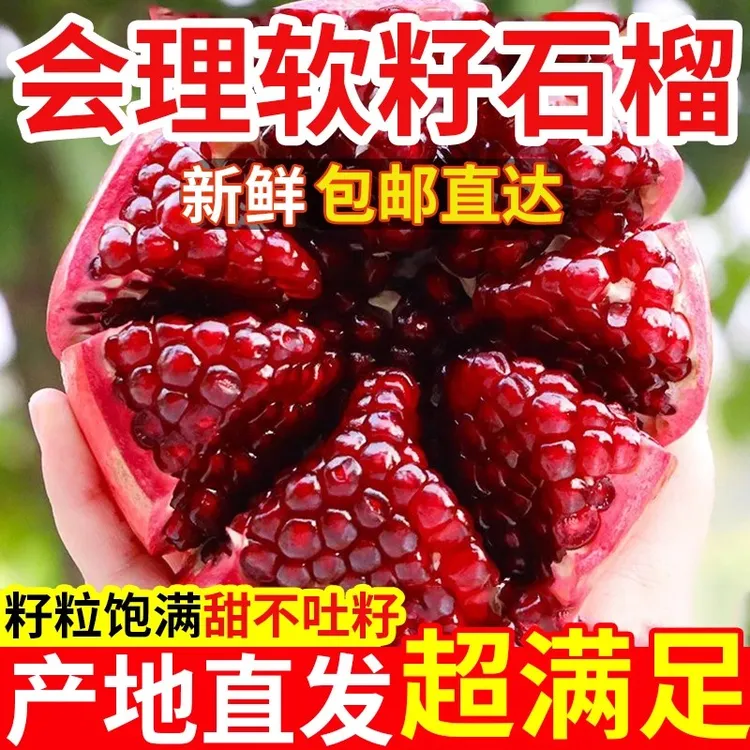 正宗四川会理突尼斯软籽石榴新鲜当季水果鲜甜多汁