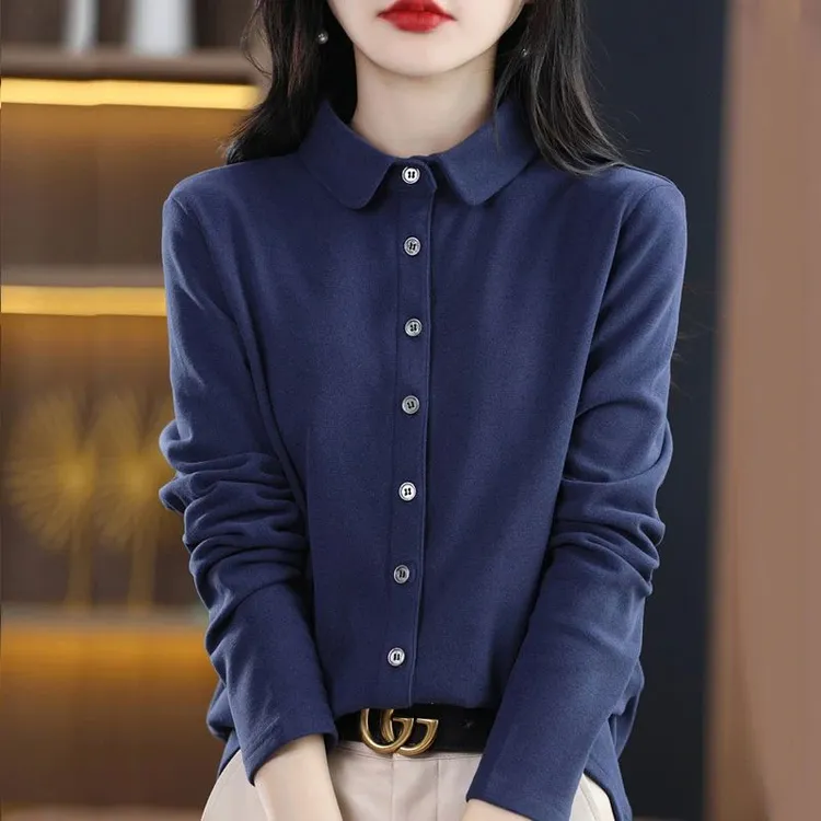 品牌撤柜正品春秋通勤职业保暖内搭加厚打底衬衣磨毛德绒衬衫女