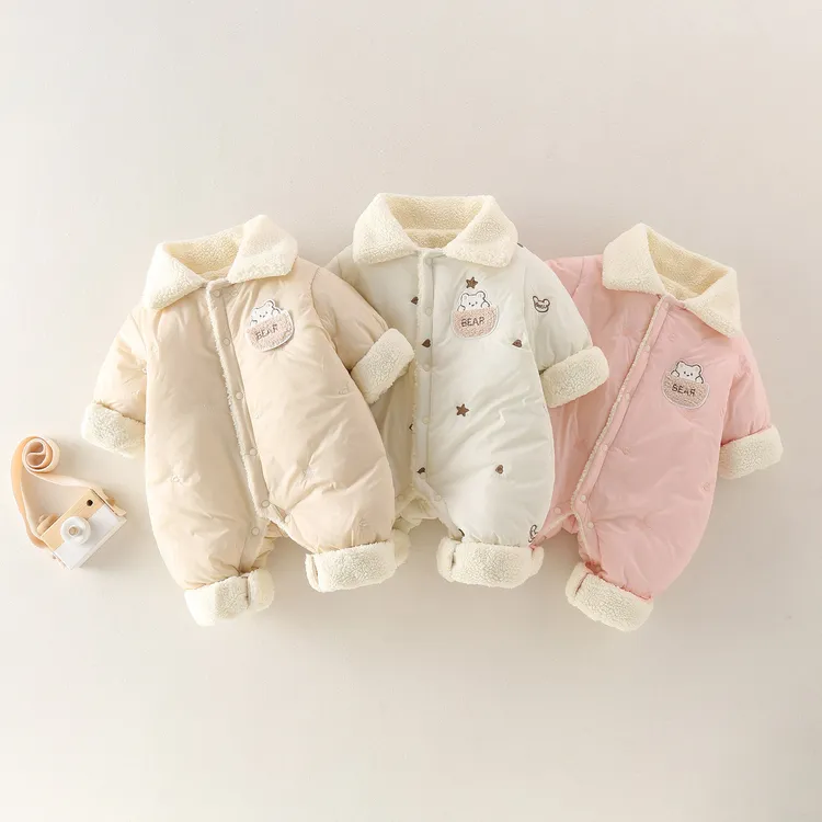 【加绒加棉】男女通用休闲风冬季爬服哈衣女宝洋气新生儿婴儿