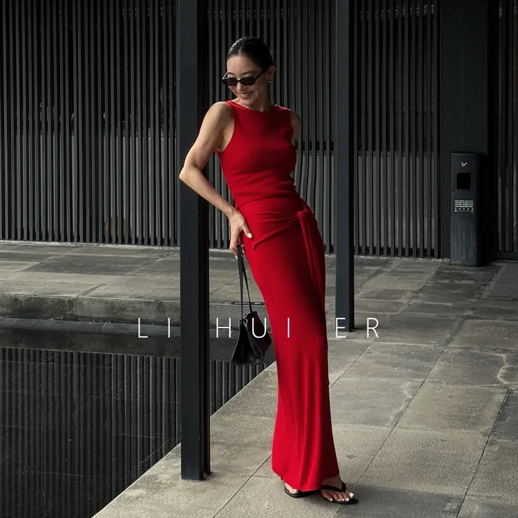 LiHuiEr李慧儿【卡萨布兰卡】2025显瘦设计双色背心套装LL025355