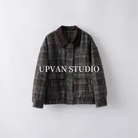 UPVAN格纹棉服外套